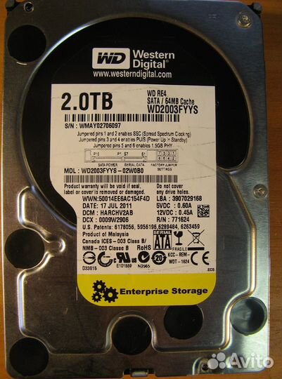 Жесткий диск Western Digital 2Тб Black RE4