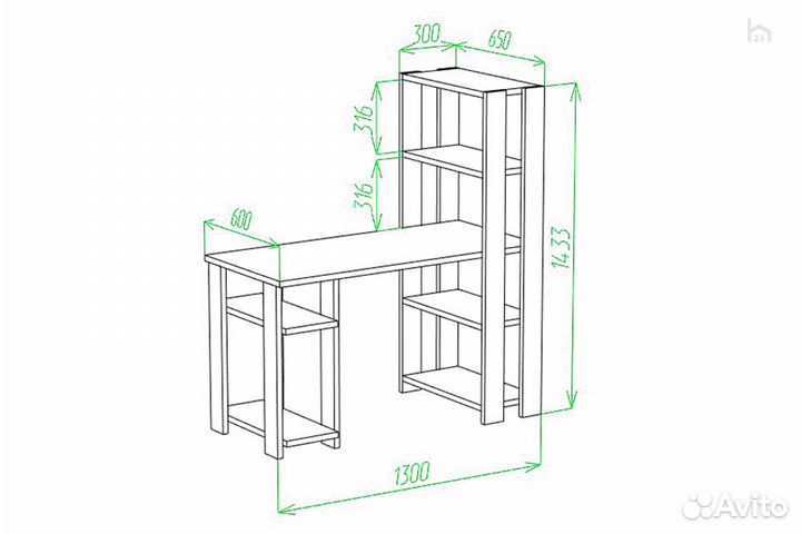 Стол компьютерный Slim стн-145/130 Ш-Ч