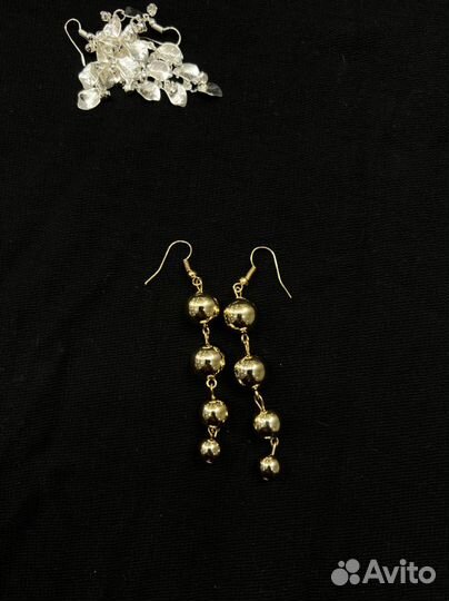 Серьги женские украшения золотые длинные