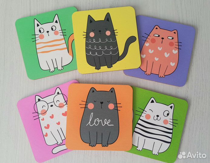 Подставки 6шт под кружку горячее деревянные