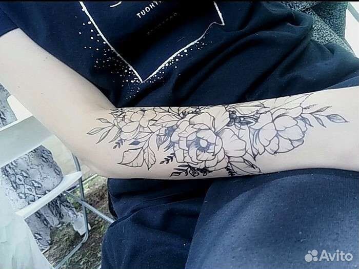 Флеш тату наклейки, временные переводные тату