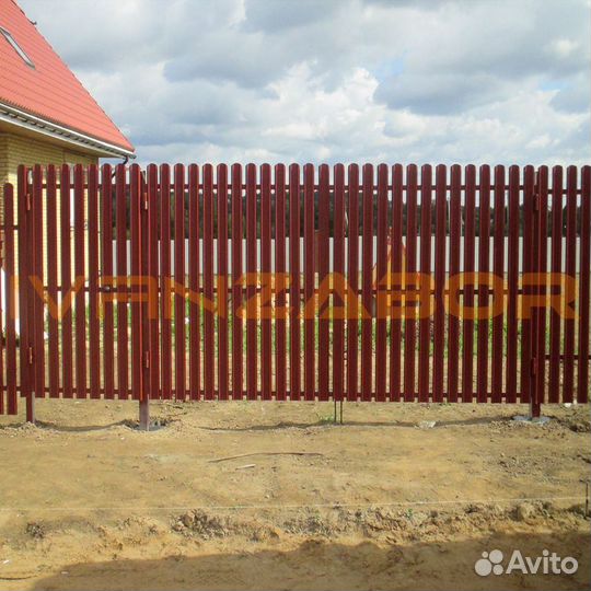 Забор из штакетника + калитка и ворота в Заволжске