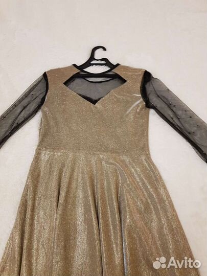 Новогоднее концертное платье в пол 46-48н