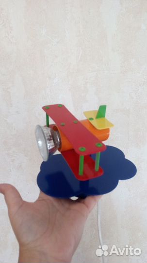 Самолетик ночник детский, светильник, лампочка
