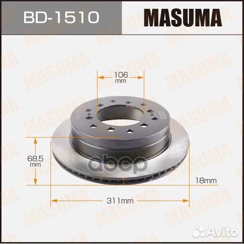 Диск тормозной masuma rear land cruiser/ KDJ90L