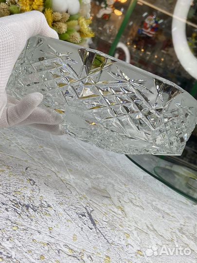 Фруктовница/салатник хрустальная