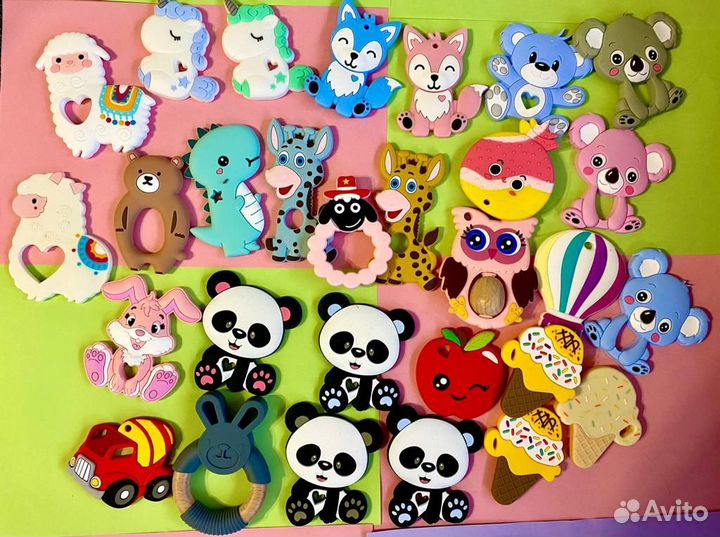 Держатели для пустышек, грызунки-прорезыватели