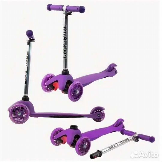 Самокат детский новый, колеса светятся