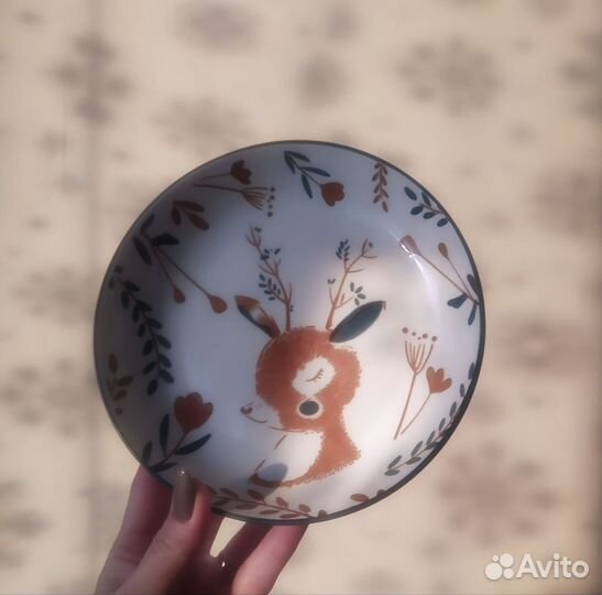 Тарелка олень керамика 18 см