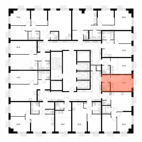 Квартира-студия, 19,8 м², 18/23 эт.