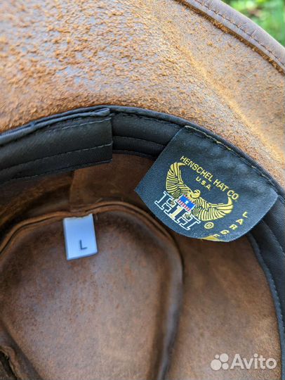 Шляпа мужская кожаная