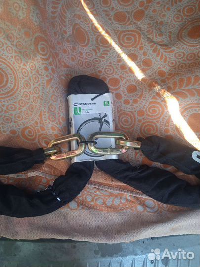 Противоугонная цепь и замок велосипедный