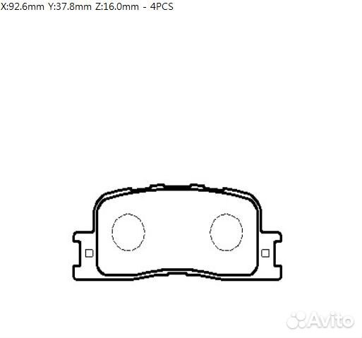 Колодки тормозные задние (93*38) toyota camry V30 01 -06