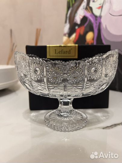 Конфетница на ножке хрусталь Lefard