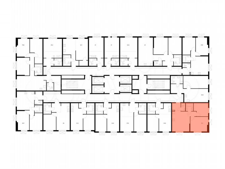 2-к. квартира, 51,1 м², 2/24 эт.