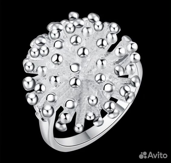 Серьги и кольцо новые покрытие серебро