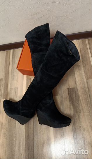 Ботфорты сапоги Италия натуральный мех, р.39-40