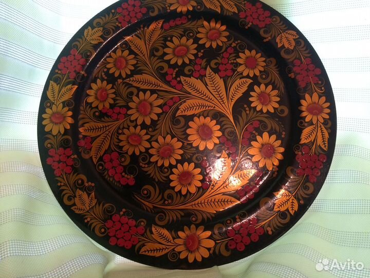 Хохлома ссср.Поднос-панно