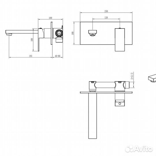 Смеситель для раковины Boheme Qubic 475-NB