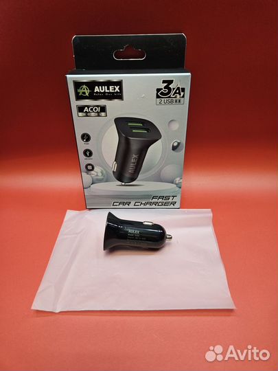 USB адаптер в прикуриватель Aulex AC01 / Чёрный