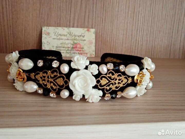 Ободок для волос ручной работы