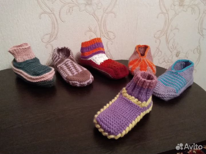 Вязаные тапочки, следки