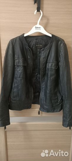 Кожаная куртка massimo dutti xs