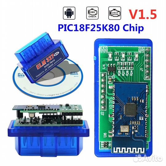 Адаптер ELM327 obd2 v1.5 чип pic18F25K80 сканерobd