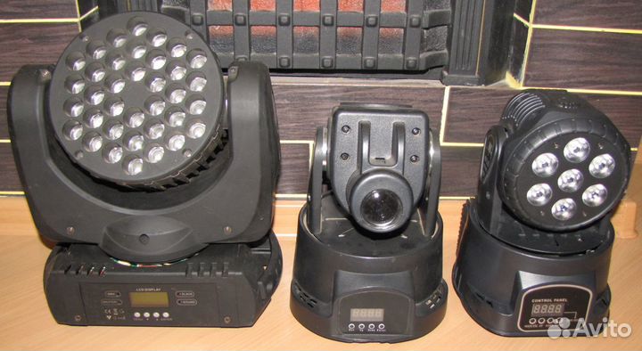 Головы LED Светомузыка 3шт Rgbw Gobo Строб Mic DMX