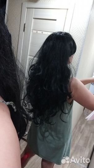 Парик черный с челкой