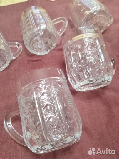 Кружки хрустальные 6 шт СССР