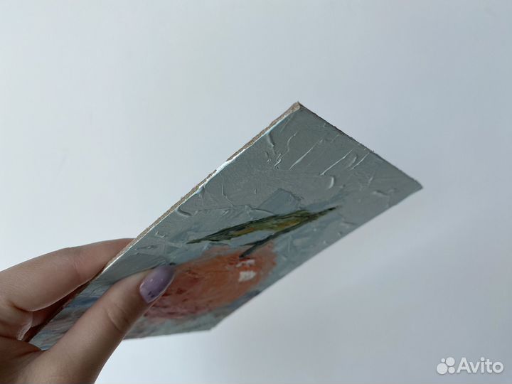 Картина маслом на картоне Апельсин