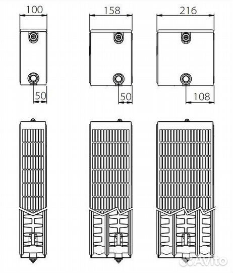 Стальной панельный радиатор отопления с нижним под