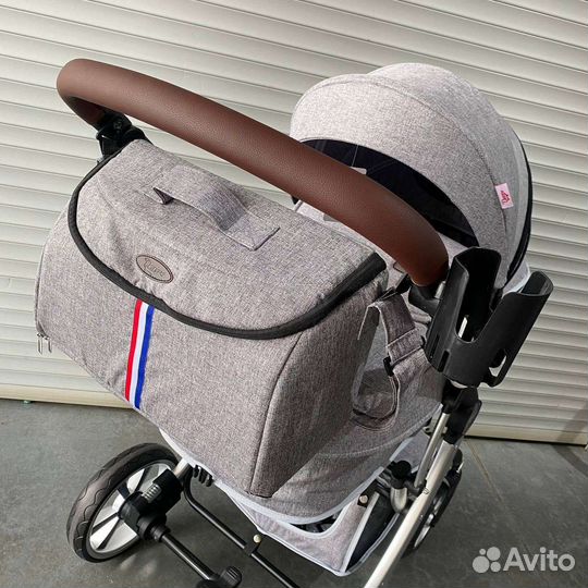 Коляска 2в1 трансформер (серебро )
