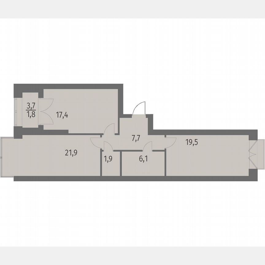 2-к. квартира, 76,4 м², 11/13 эт.