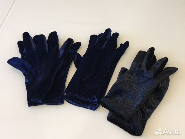 Перчатки короткие бархатные 3 пары
