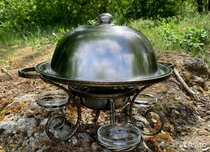 Садж Мармит на ножках с подогревом на подарок