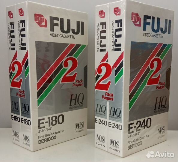 Видеокассеты Fuji E-180HQ и E-240HQ новые в пленке