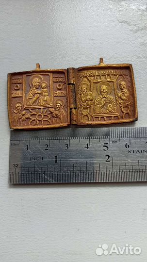 Латунная икона. Складень