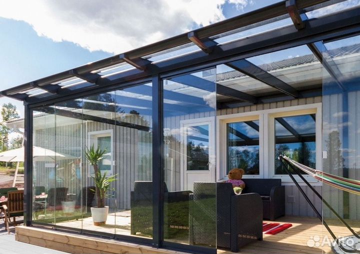 Безрамное остекление террас