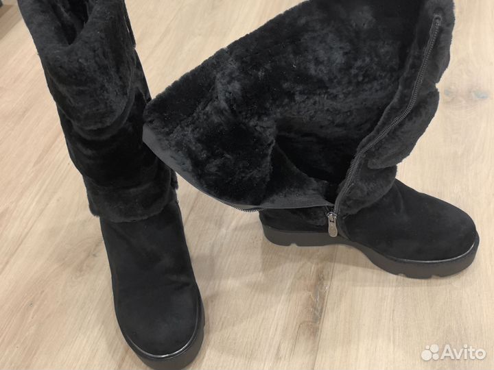 Зимние женские сапоги 38 натуральная замша