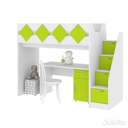 Детская кровать с лестницей-комодом