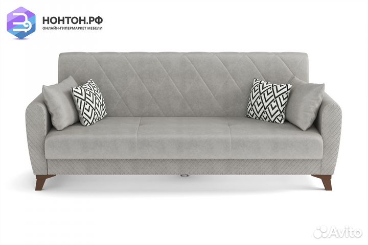 Диван книжка Эдвин 3-х местный серый