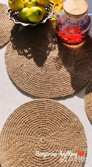 Салфетки сервировочные вязаные. Набор 5 шт