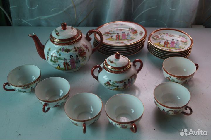 Старинный чайный набор посуды. (Фарфор, Япония)
