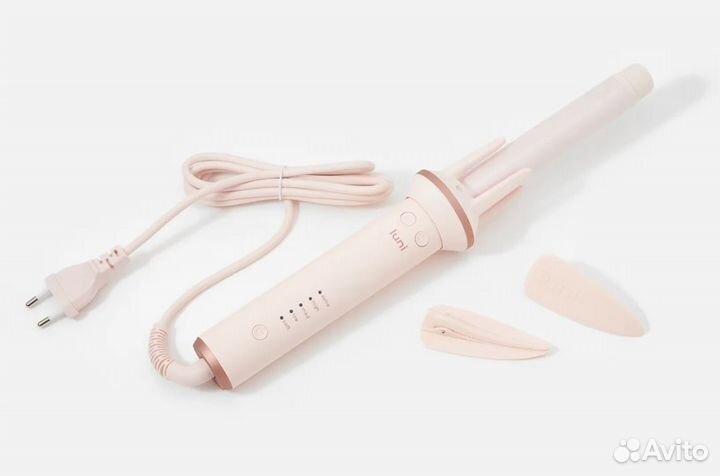 Розовая плойка для завивки волос luni 2.0
