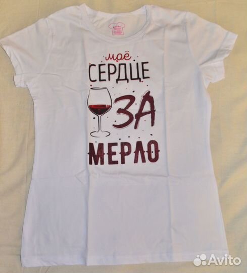 Футболка женская с принтом, размер L, новая