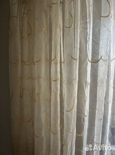 Тюль шторы 2 штуки высота 265 длина 4 метра х2