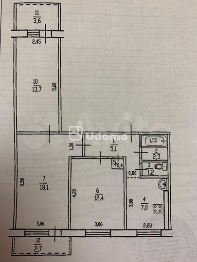 3-к. квартира, 62,8 м², 4/9 эт.