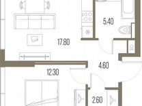 1-к. квартира, 42,7 м², 25/57 эт.